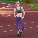 YAKWARY Women Purple Capri Leggings