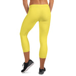 YAKWARY Women Yellow Capri Leggings