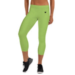 YAKWARY Women Green Capri Leggings