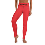 YAKWARY Red Yoga Leggings With Pocket