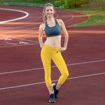 YAKWARY Women Yellow Capri Leggings