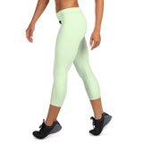 YAKWARY Women Green Capri Leggings