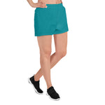 YAKWARY Women Turquoise Athletic Short Shorts