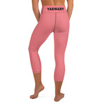 YAKWARY Pink Yoga Capri Leggings With Pocket