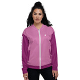 YAKWARY Women Pink Bomber Jacket