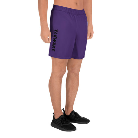 YAKWARY Men Sports Long Purple Shorts