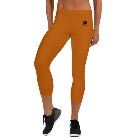 YAKWARY Women Brown Capri Leggings