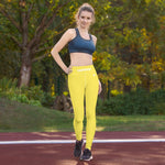 YAKWARY Yellow Yoga Leggings Without Pocket