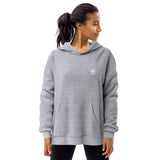 YAKWARY Women White Sueded Fleece Hoodie