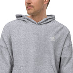 YAKWARY Men White Sueded Fleece Hoodie