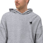 YAKWARY Men Black Sueded Fleece Hoodie