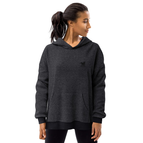 YAKWARY Women Black Sueded Fleece Hoodie