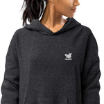 YAKWARY Women White Sueded Fleece Hoodie