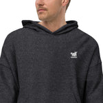 YAKWARY Men White Sueded Fleece Hoodie