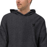 YAKWARY Men Black Sueded Fleece Hoodie