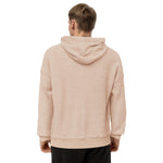 YAKWARY Men White Sueded Fleece Hoodie