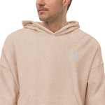 YAKWARY Men White Sueded Fleece Hoodie