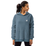 YAKWARY Women White Sueded Fleece Hoodie