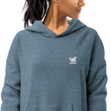 YAKWARY Women White Sueded Fleece Hoodie